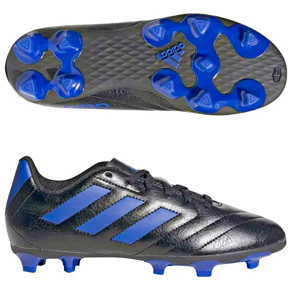 ADIDAS JR. GOLETTO VII Firm Ground Soccer Cleats (CORE BLACK/ROYAL BLUE)