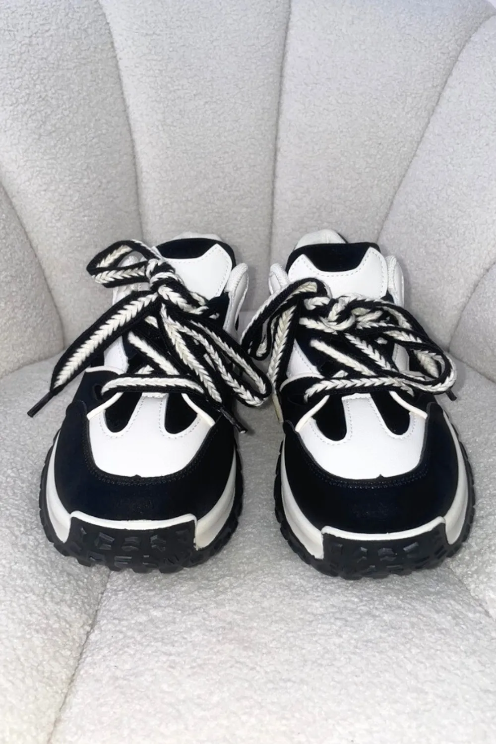 Alex black and white trainers