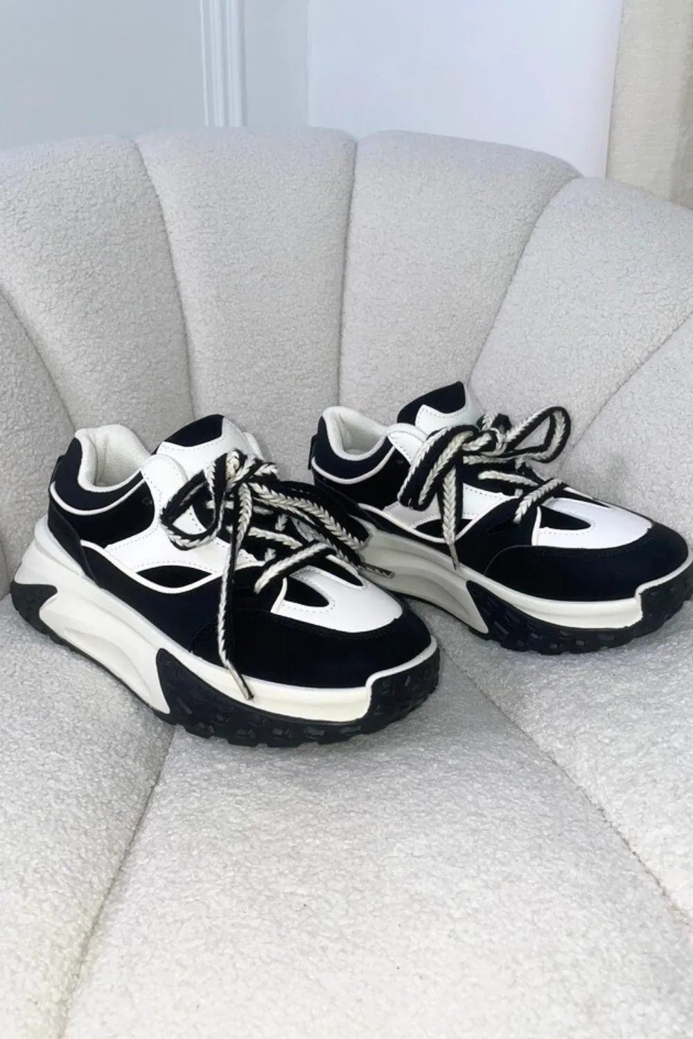 Alex black and white trainers