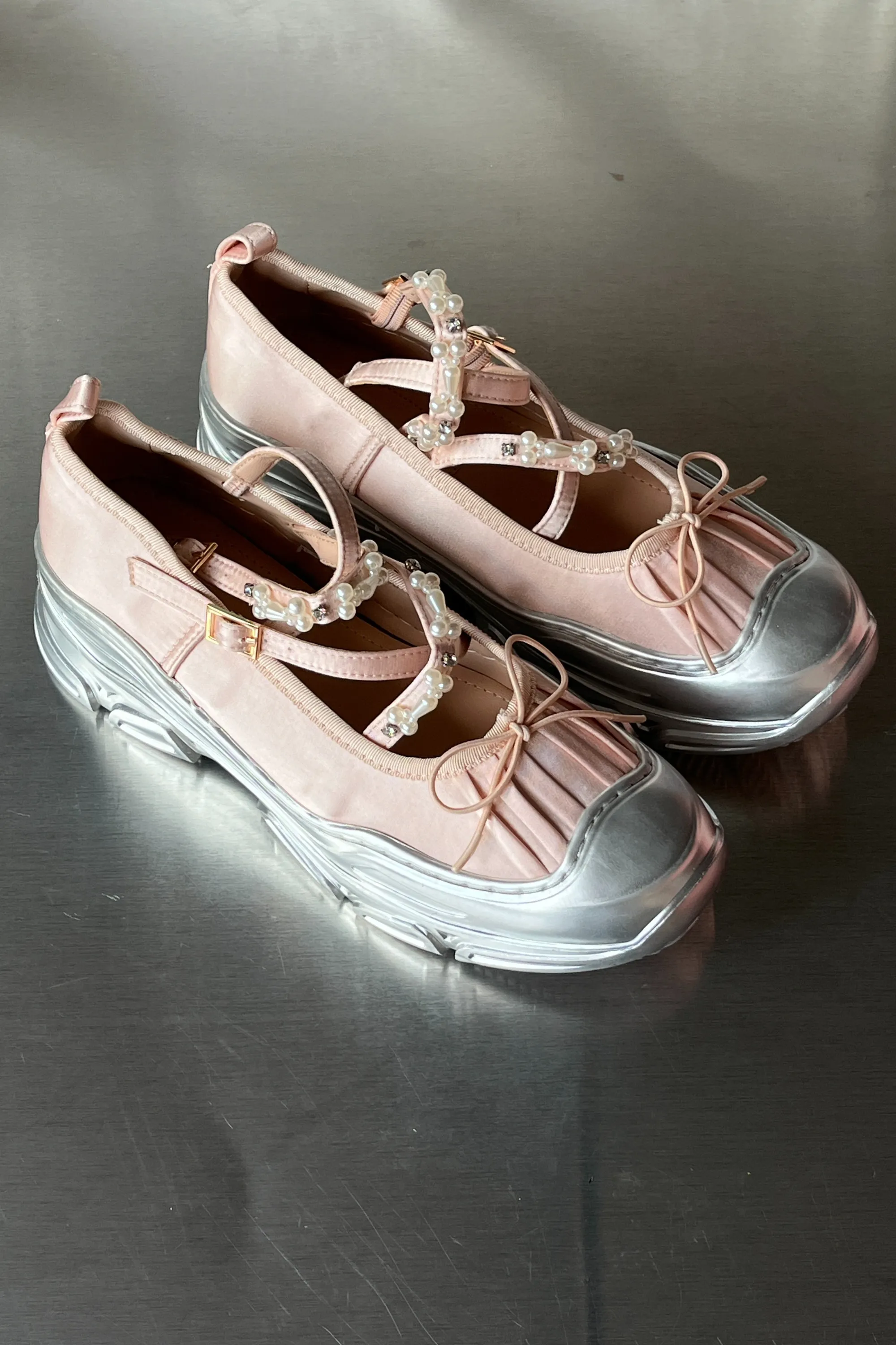 Ballet Sneakers - Pink/Silver