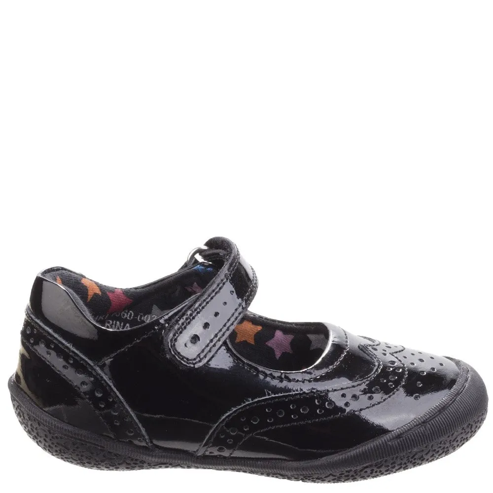 Black Patent Rina Patent Junior School Shoes