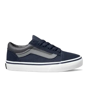 Boys Old Skool Shoes in Tonal Block Navy & Grey