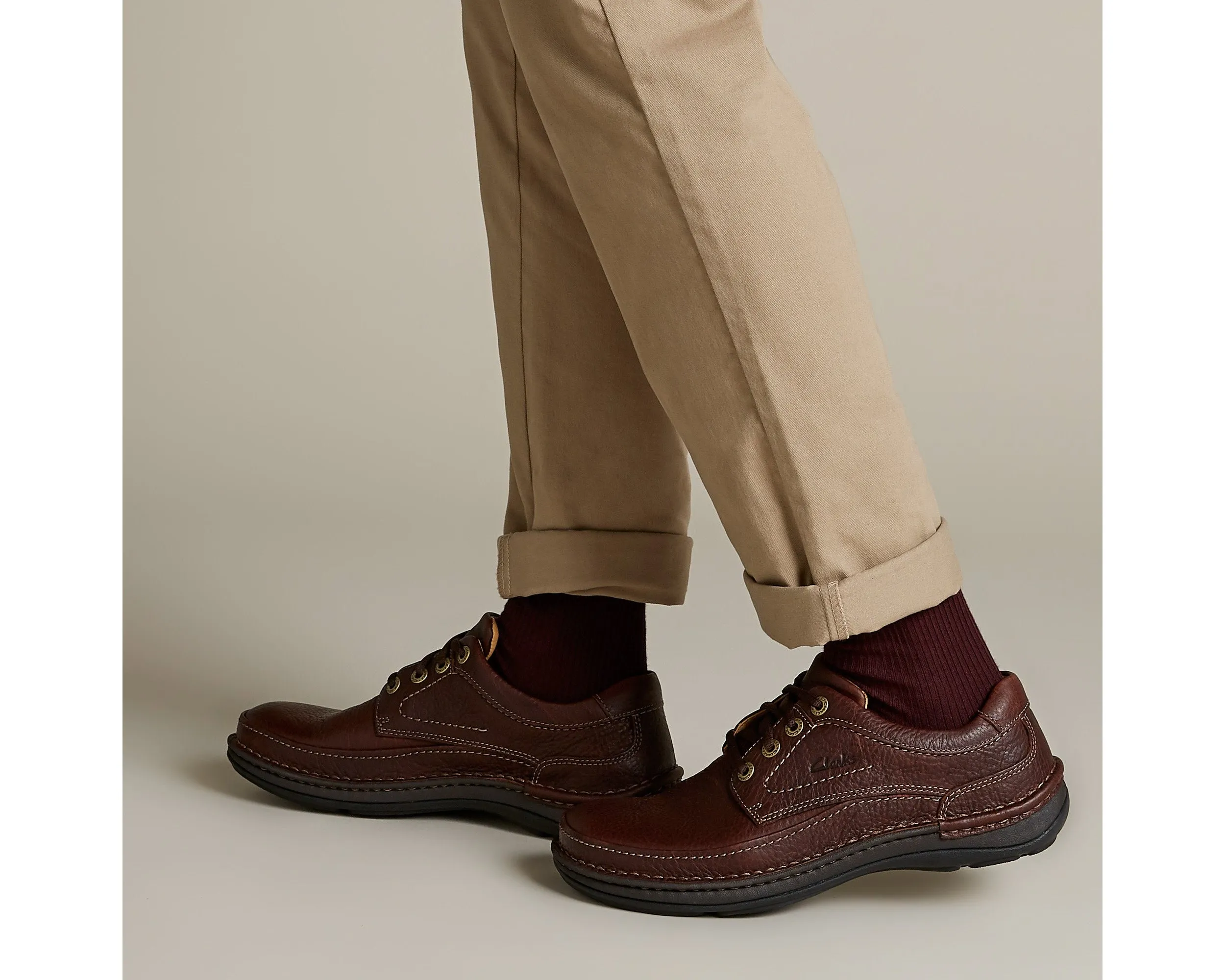 Clarks Nature Three Mahogany Leather