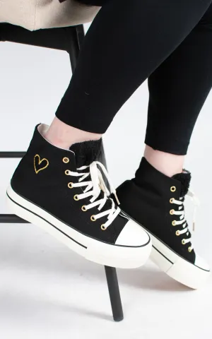 Connie Trainer | Platform High Top | Black