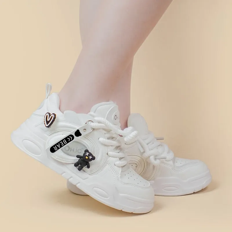 Creepy Teddy White Runners