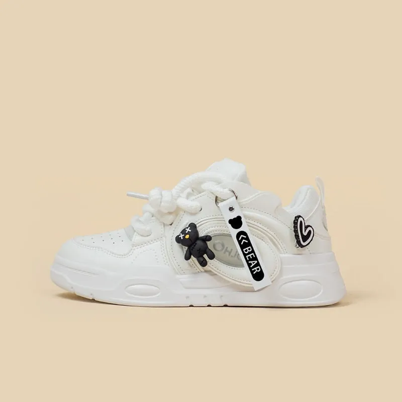 Creepy Teddy White Runners