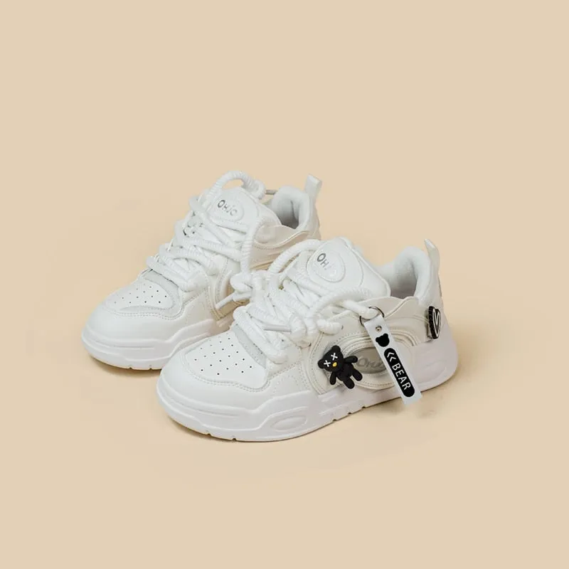 Creepy Teddy White Runners