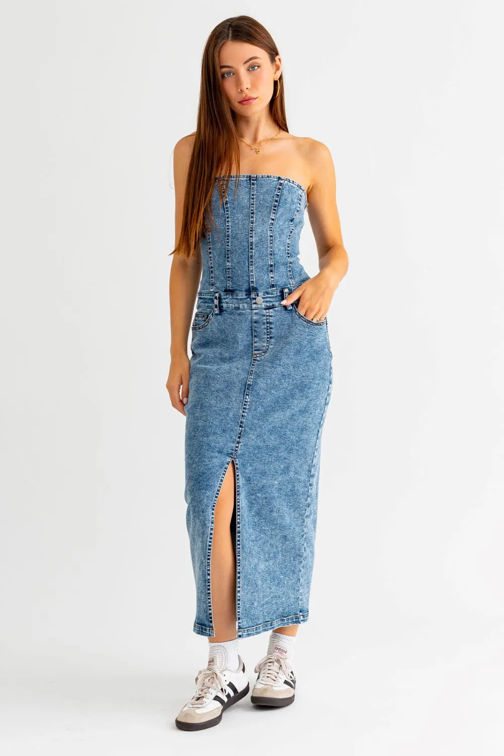 DeeDee Denim Maxi Dress