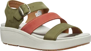 Ellecity Wedge Walking Sandal in Martini Olive/Baked Clay