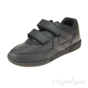 Geox Poseido Boys Black School Shoe