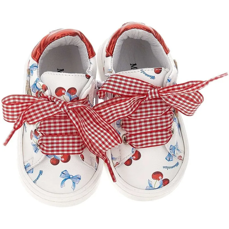 Girls White Teddy Trainers