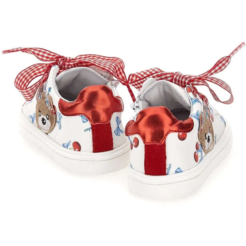 Girls White Teddy Trainers