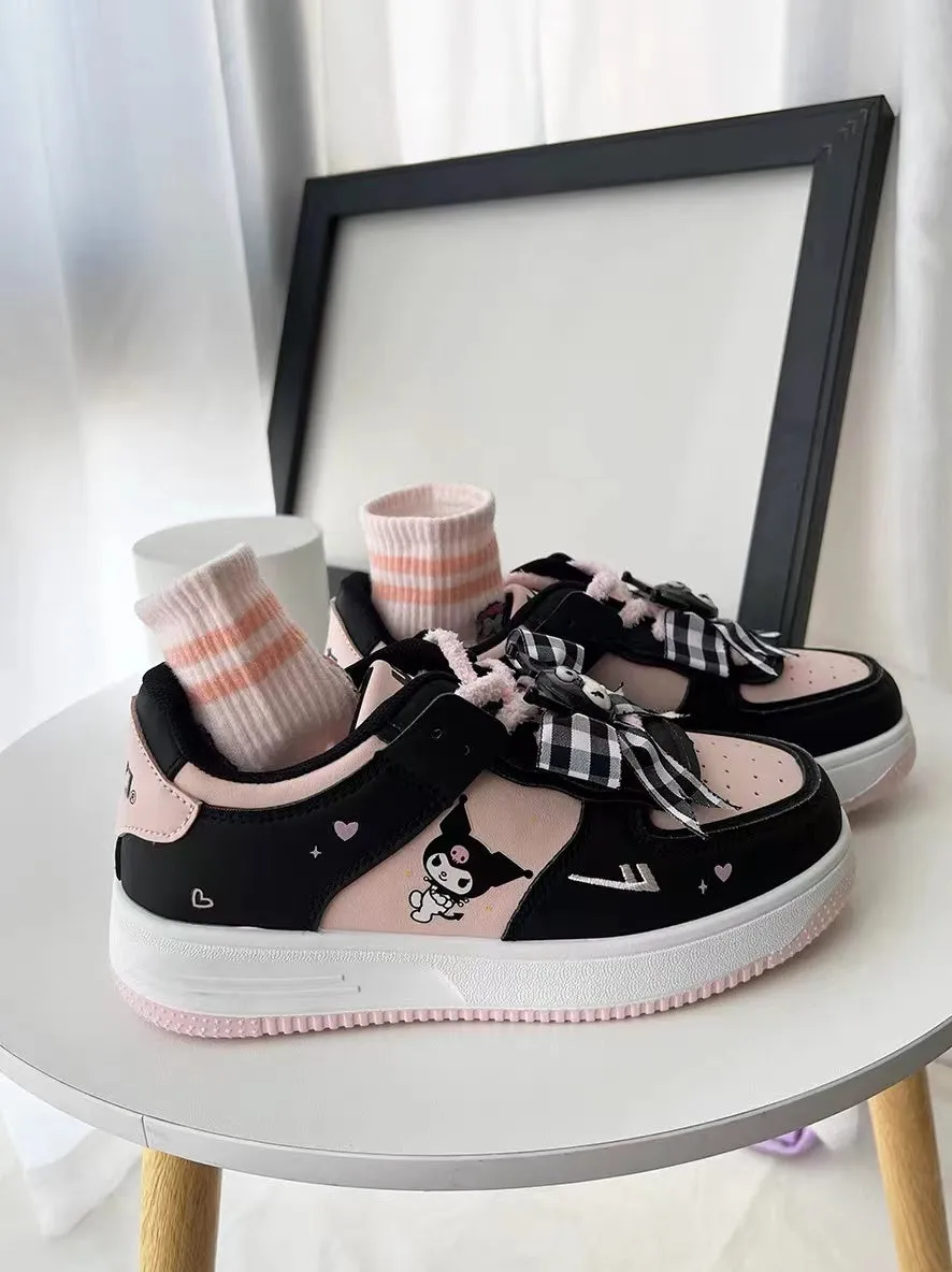 Kuromi Inspired Black and Pink Sneakers Trainers Runners