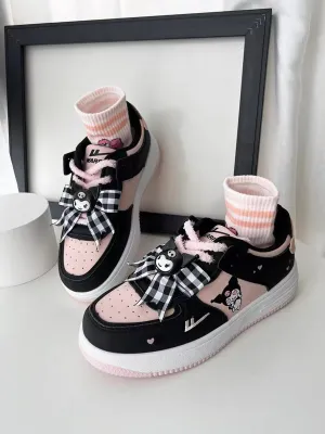 Kuromi Inspired Black and Pink Sneakers Trainers Runners