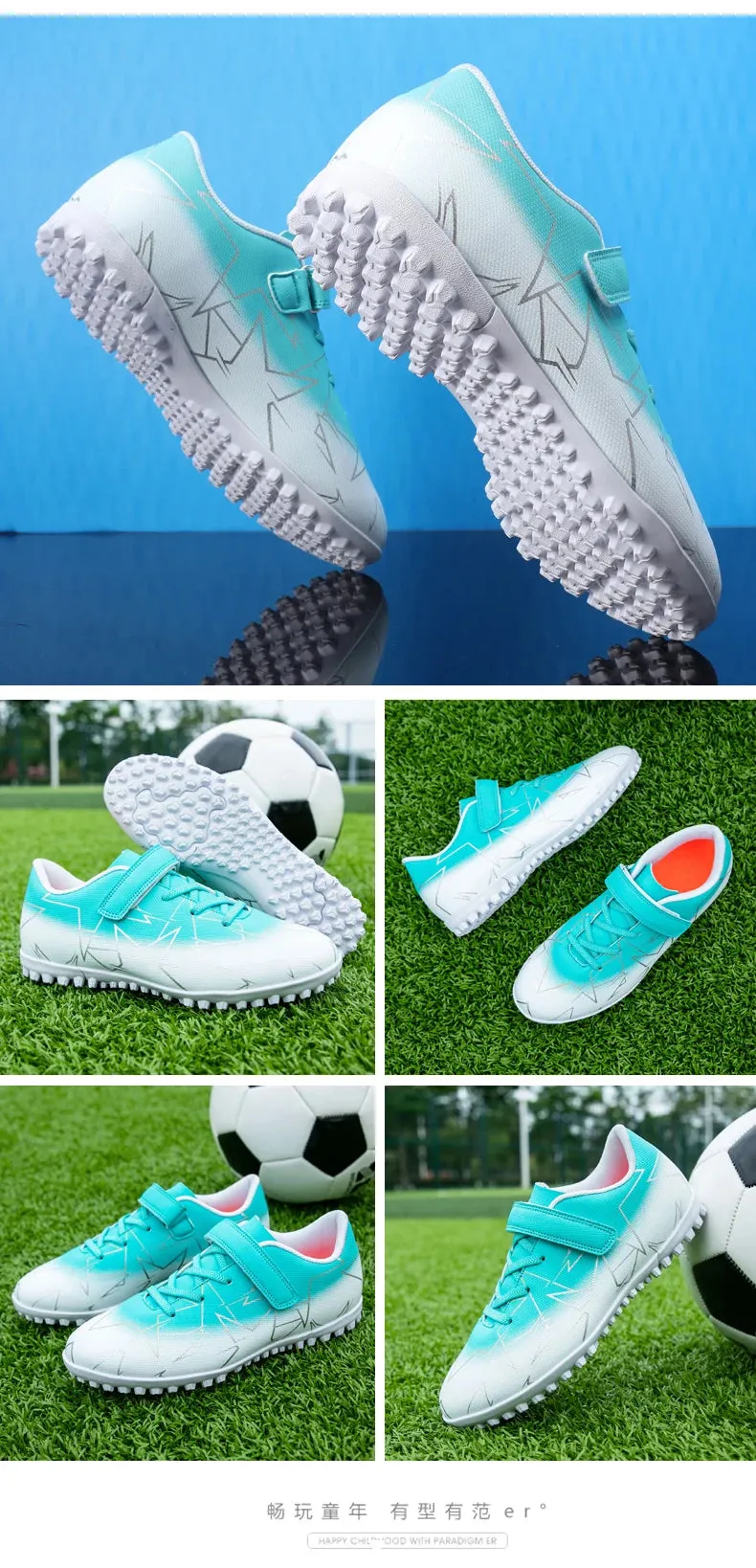 Messi/Ronaldo Style Kids/Childrens Soccer/Football Boots Shoes Turf Ultra-light