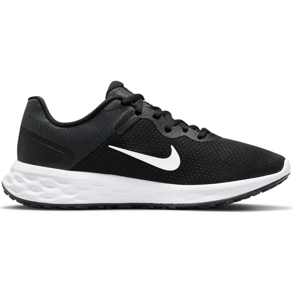 NIKE WOMENS REVOLUTION 6 NN - BLACK/WHITE-DARK SMOKE GREY