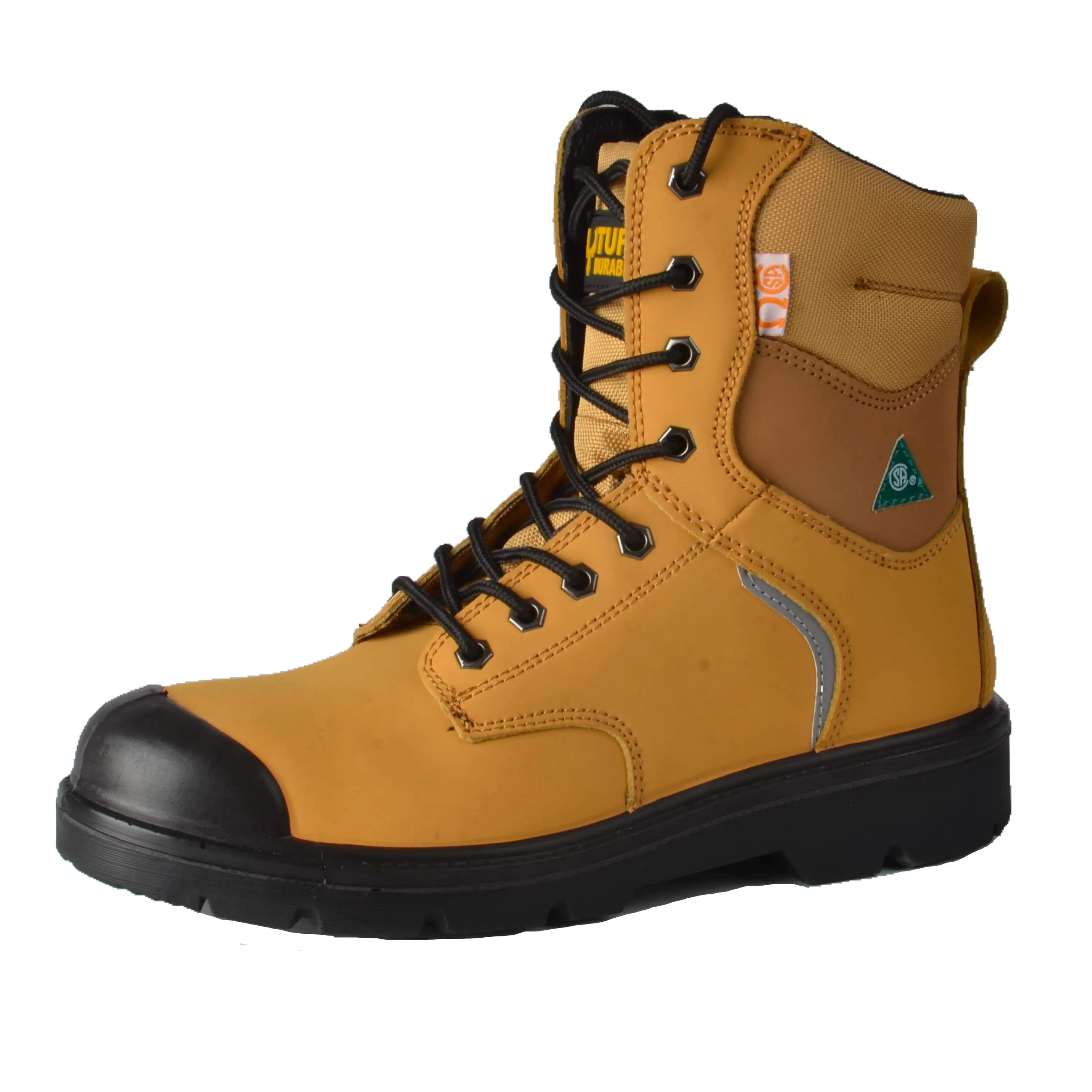 Tuff & Durable® - High Work Boots with Steel Toe & Plate | Wheat