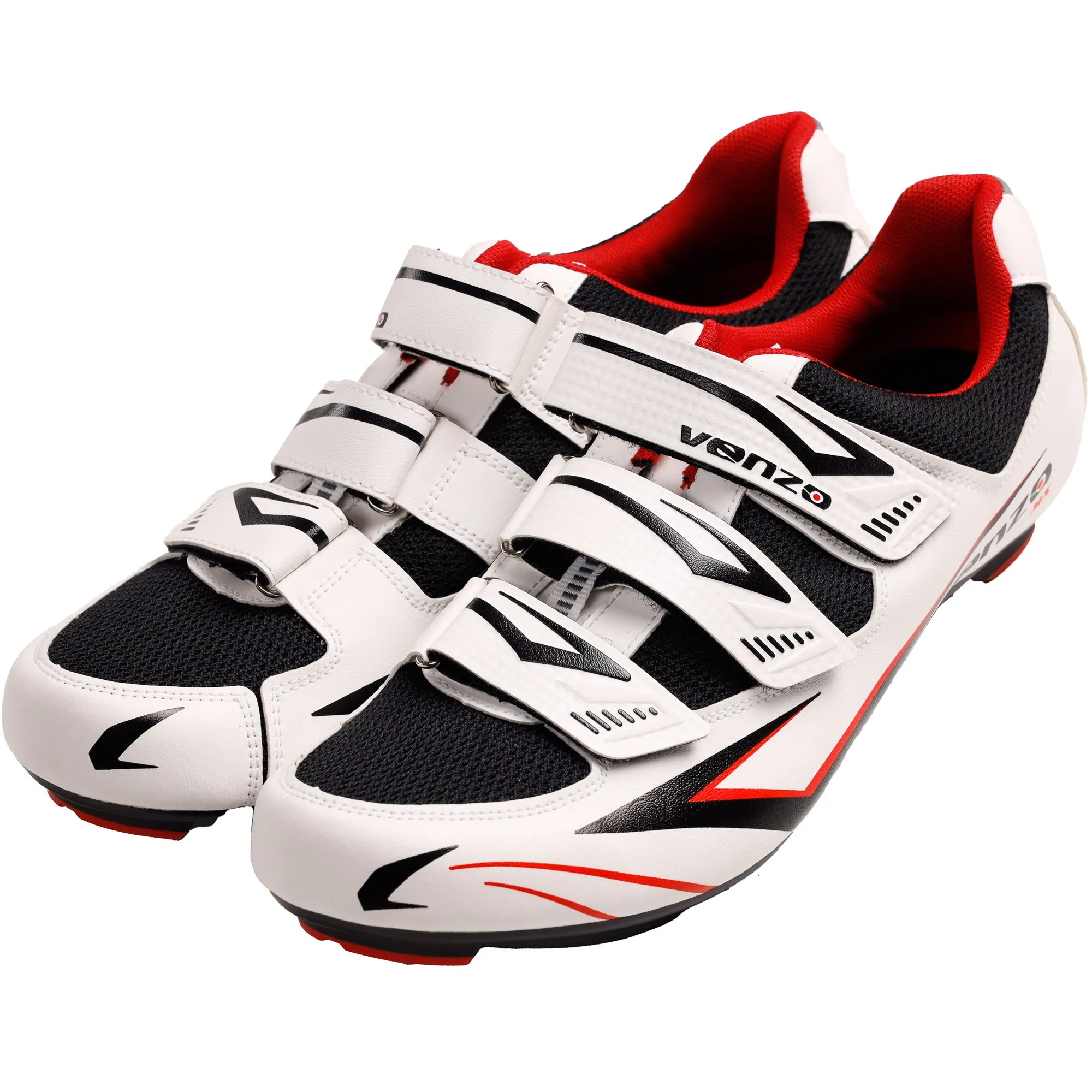 Venzo Bicycle Men’s Road Cycling Riding Shoes - With Bike Clipless Sealed Bearing LOOK Delta Compatible Pedals & 9 Degree Float Cleats - Size 50