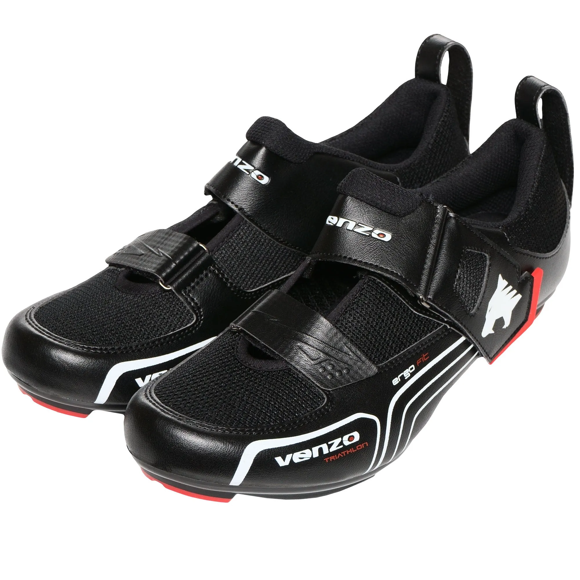 Venzo Bike Bicycle Road Cycling Triathlon Shoes with Clipless Pedals and Cleats - Look ARC Delta Compatible - Size 43