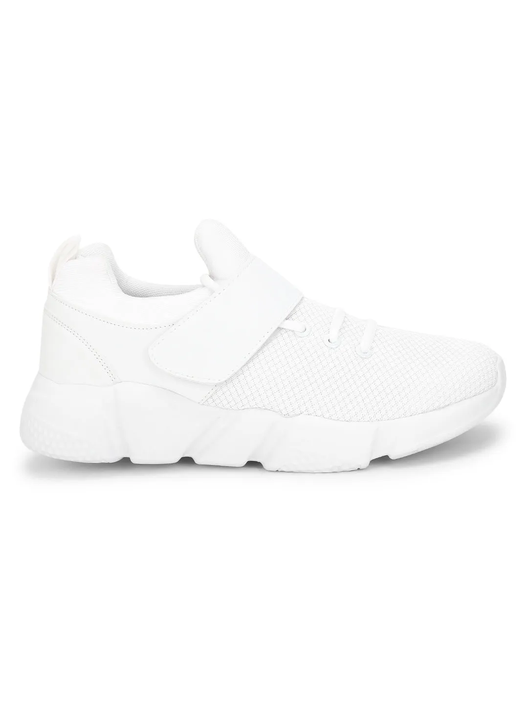 White PU Mesh Men Sneakers