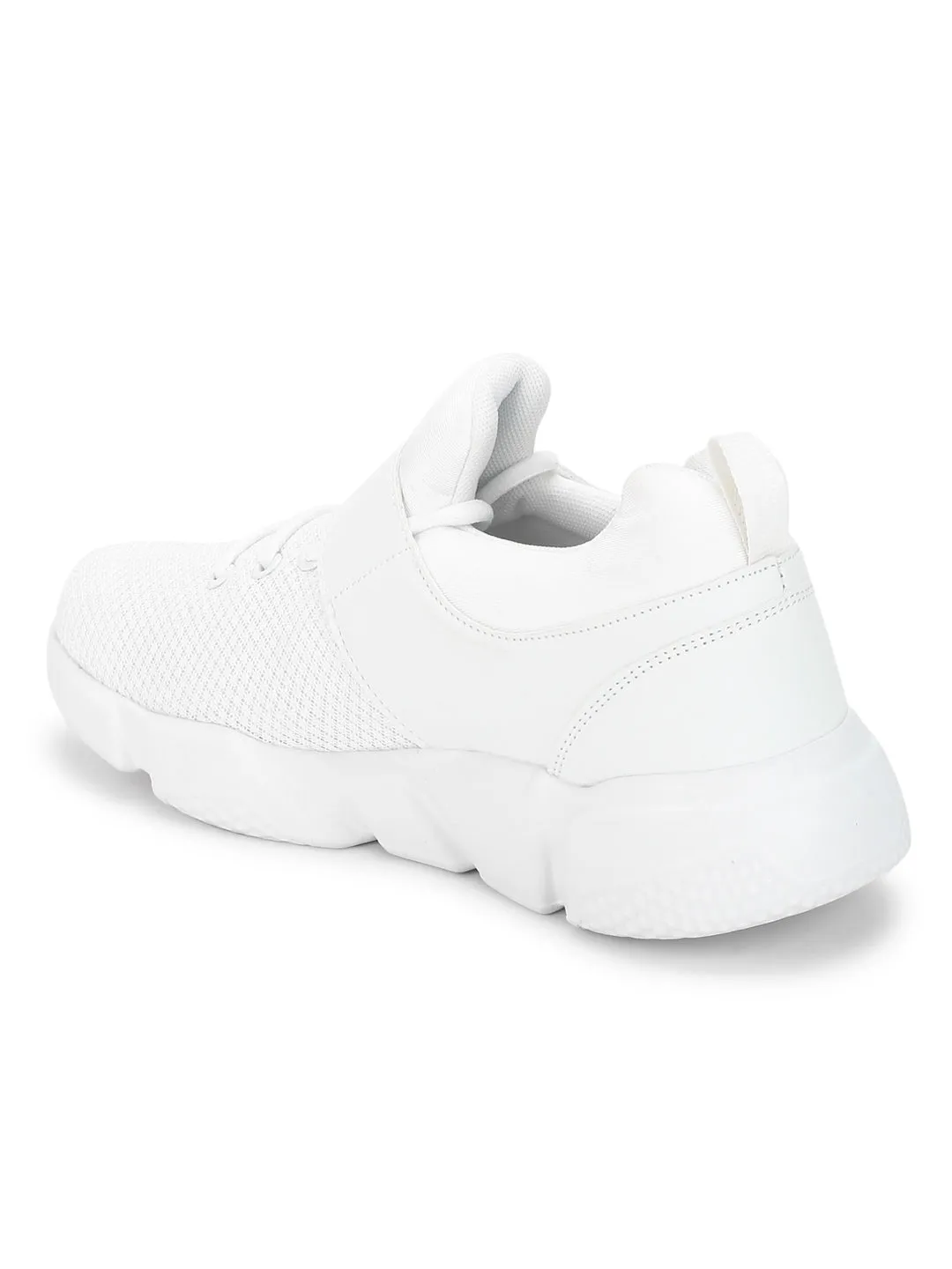 White PU Mesh Men Sneakers